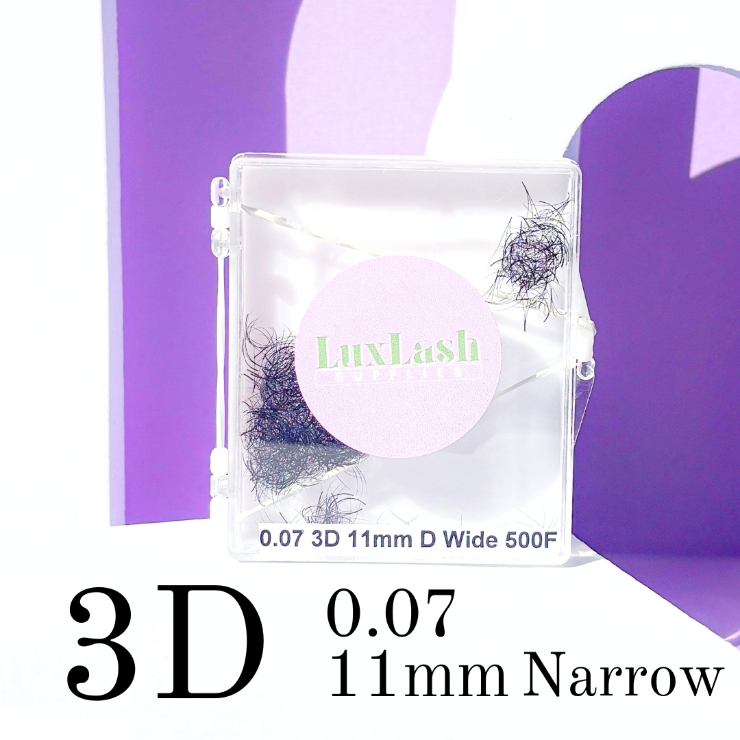 3D Promade Narrow Lashes | D curl | 0.07 | 500 fans | 9-14mm