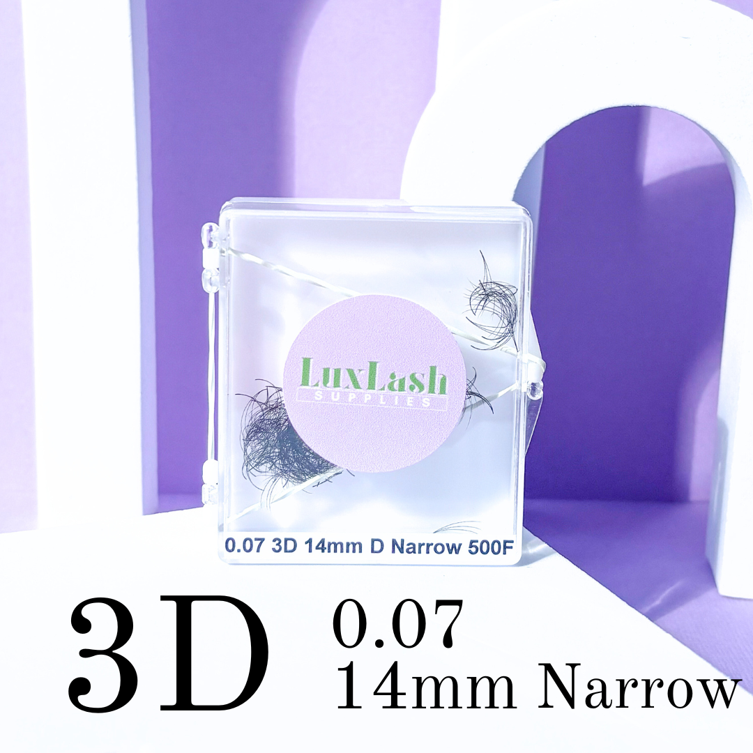3D Promade Narrow Lashes | D curl | 0.07 | 500 fans | 9-14mm