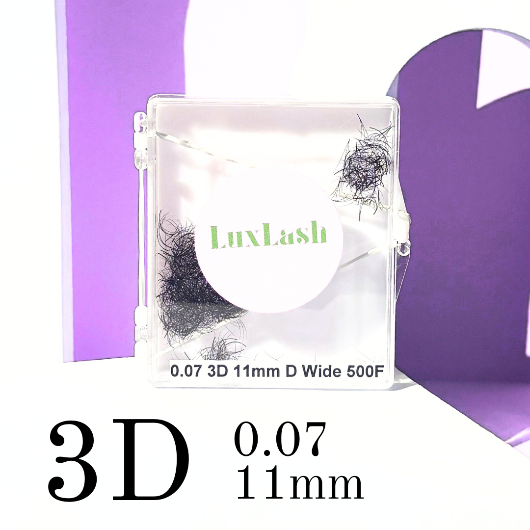 3D Promade Wide Lashes | D curl | 0.07 | 500 fans | 9 -14mm