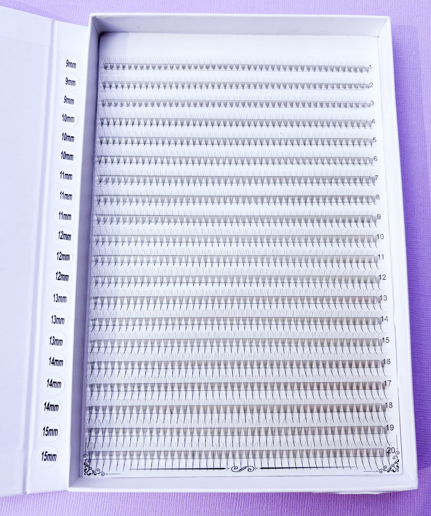 5D Narrow Lash Box XL | D Curl | 0.05 | Mixed 9 - 15mm | 20 rows